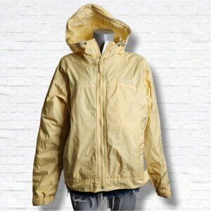Columbia Light Yellow Packable WaterProof Hooded Windbreaker Jacket Size XL
